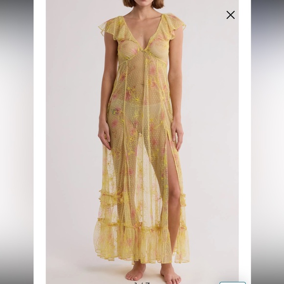 Sheer Yellow Floral Maxi Dress Postcard From Paris Sheer Maxi Dress
Free People - Picture 1 of 3
